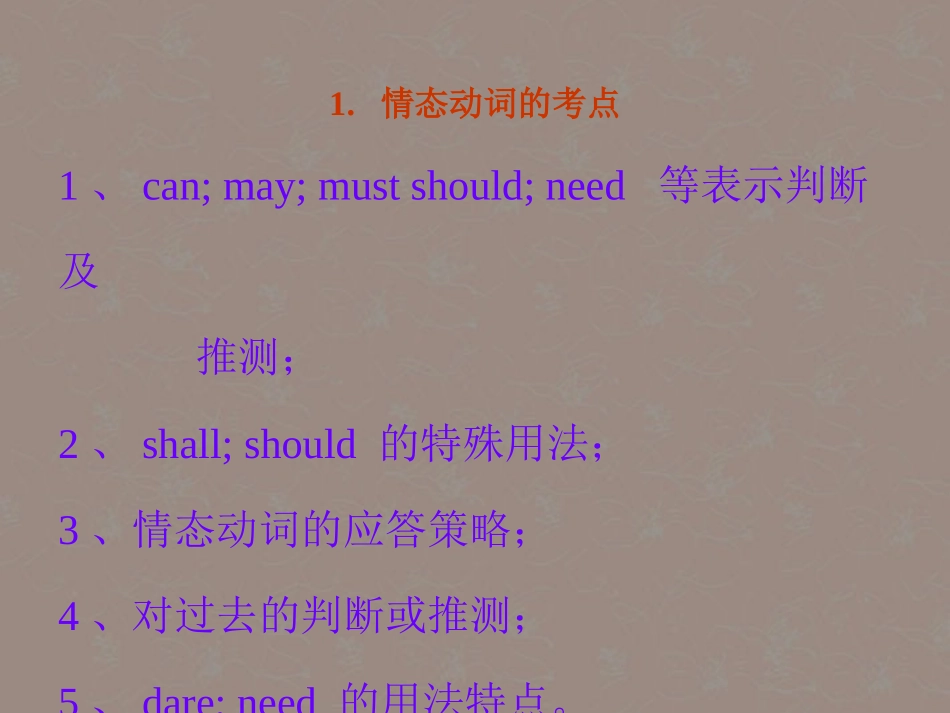 高考英语复习 情态动词3精品课件_第2页