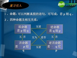 高中数学 四种命题课件 新人教A版选修2-1 课件