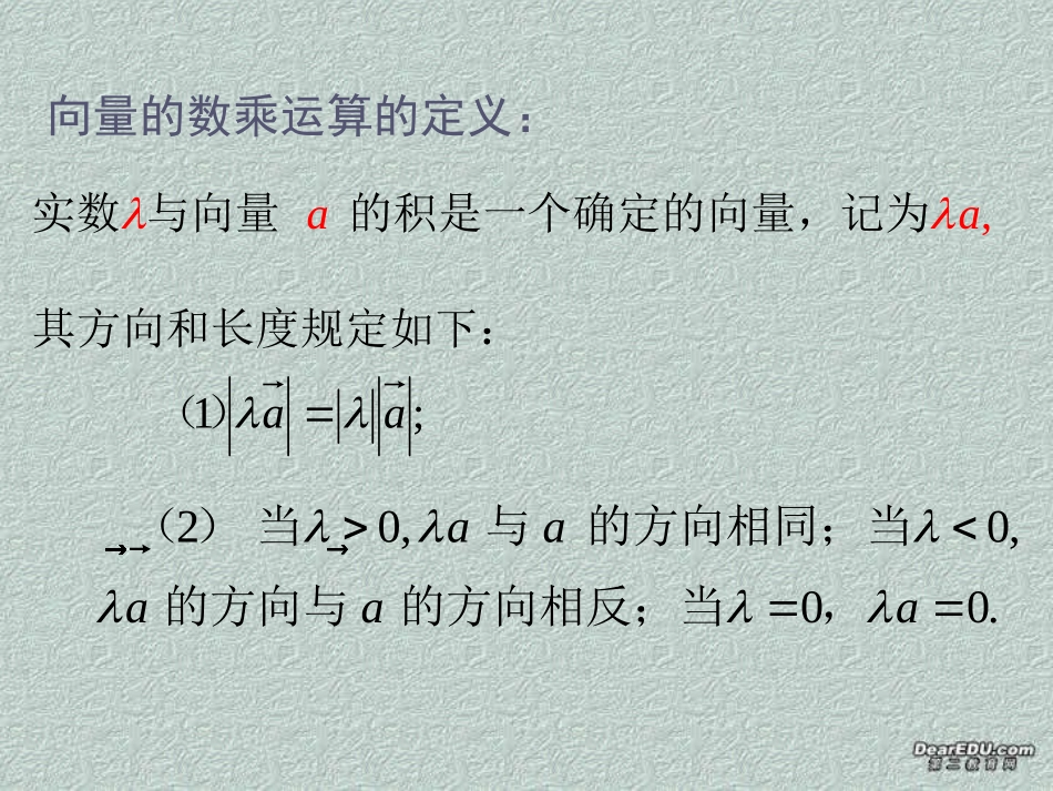 高一数学向量数乘运算及其几何意义 新课标 人教版0 课件_第3页