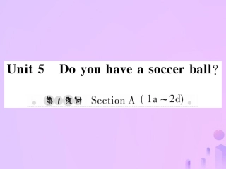 秋七年级英语上册 Unit 5 Do you have a soccer ball(第1课时)Section A(1a 2d)习题课件 (新版)人教新目标版 课件