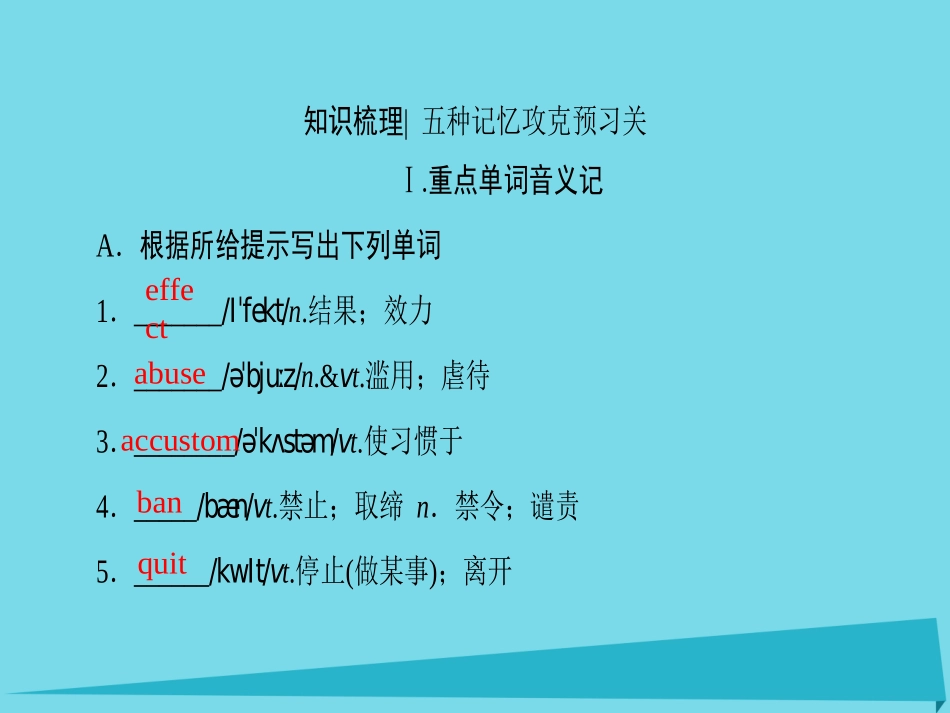 版高考英语一轮总复习 第一部分 基础知识解读 Unit 3 A healthy life课件 新人教版选修6 课件_第2页