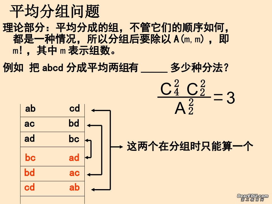 高二数学排列组合中的分堆问题课件_第2页