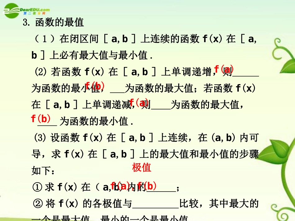 高考数学 3.2  导数的应用总复习课件_第3页