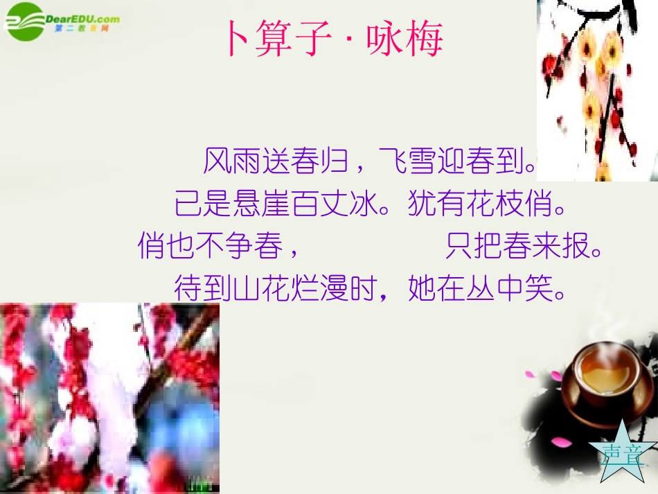 高二英语 Unit4 A garden of poem课件 人教版 课件_第3页