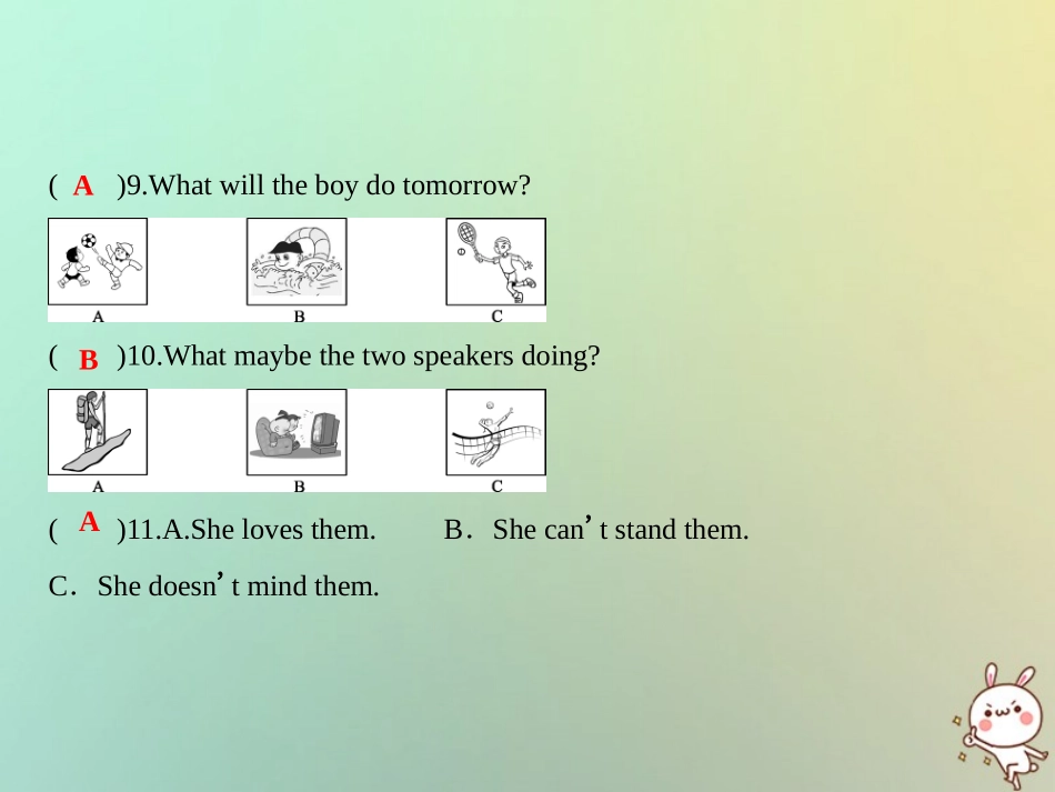 秋八年级英语上册 第五套综合测试题(Unit 5)课件 (新版)人教新目标版 课件-2_第3页