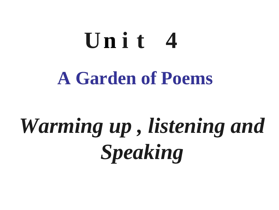 高二英语 Unit04 Warming up Listening Speaking课件 人教版 课件_第1页