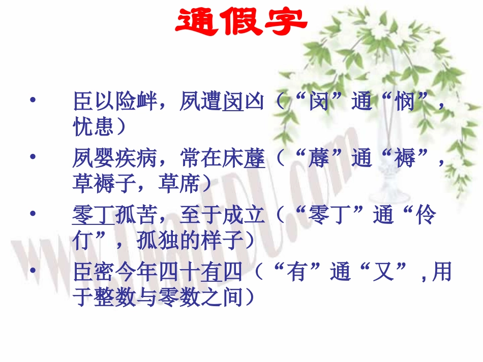 陈情表文言知识 高二语文陈情表课件[整理三套]人教版 高二语文陈情表课件[整理三套]人教版_第1页