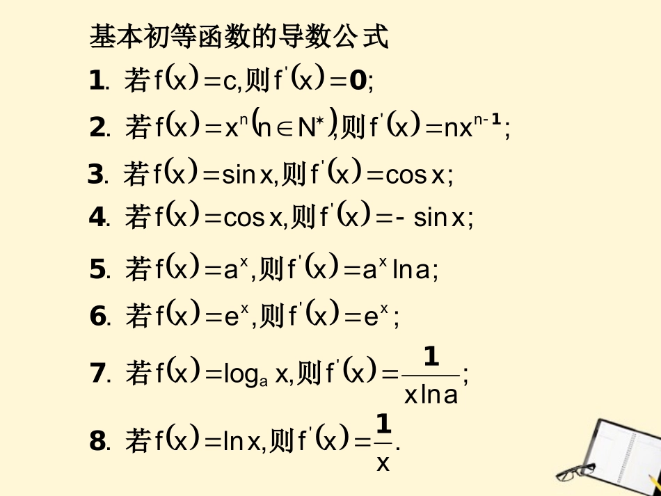 高中数学 122(基本初等函数的导数公式)课件 新人教B版选修2-2 课件_第3页