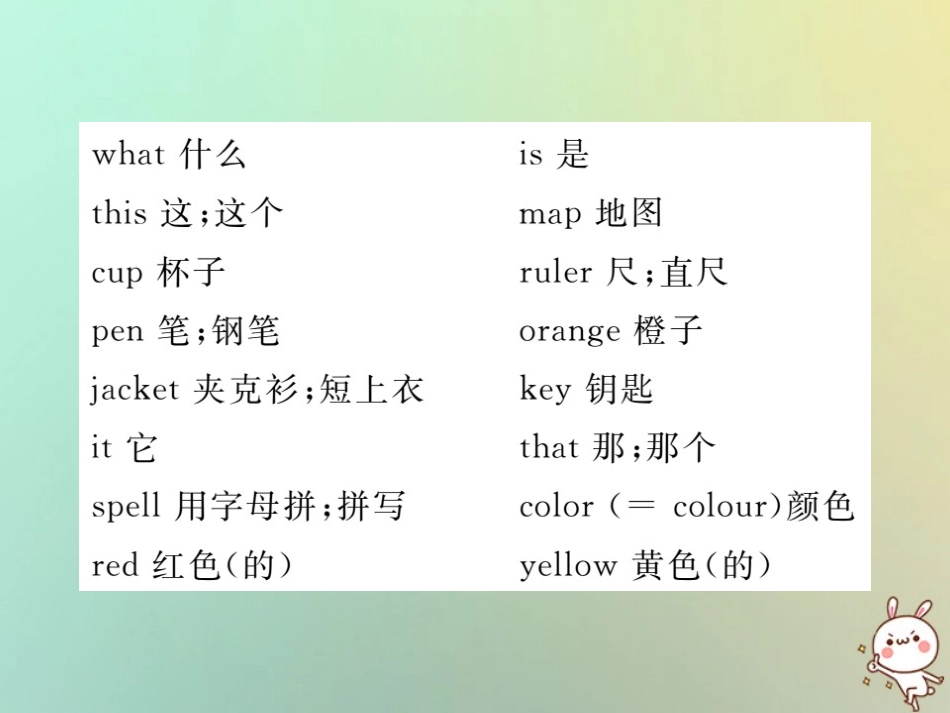 秋七年级英语上册 Starter Units 1 3 单元知识归纳练习课件 (新版)人教新目标版 课件_第3页