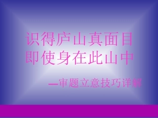 高考语文审题立意课件