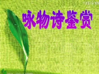 高中语文高考语文复习：咏物诗鉴赏课件
