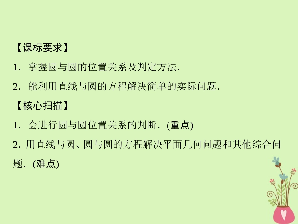 高中数学 第四章 圆与方程 4.2.2 圆与圆的位置关系课件 新人教A版必修2 课件_第2页