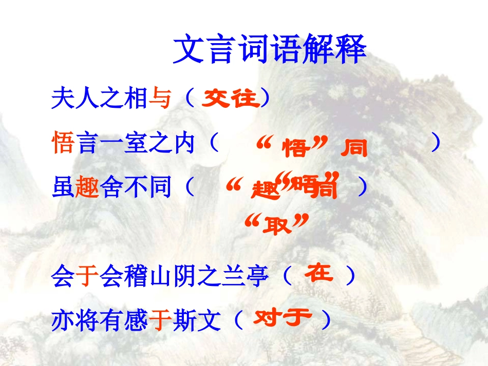 高中语文兰亭集序2课件苏教版必修五 课件_第3页