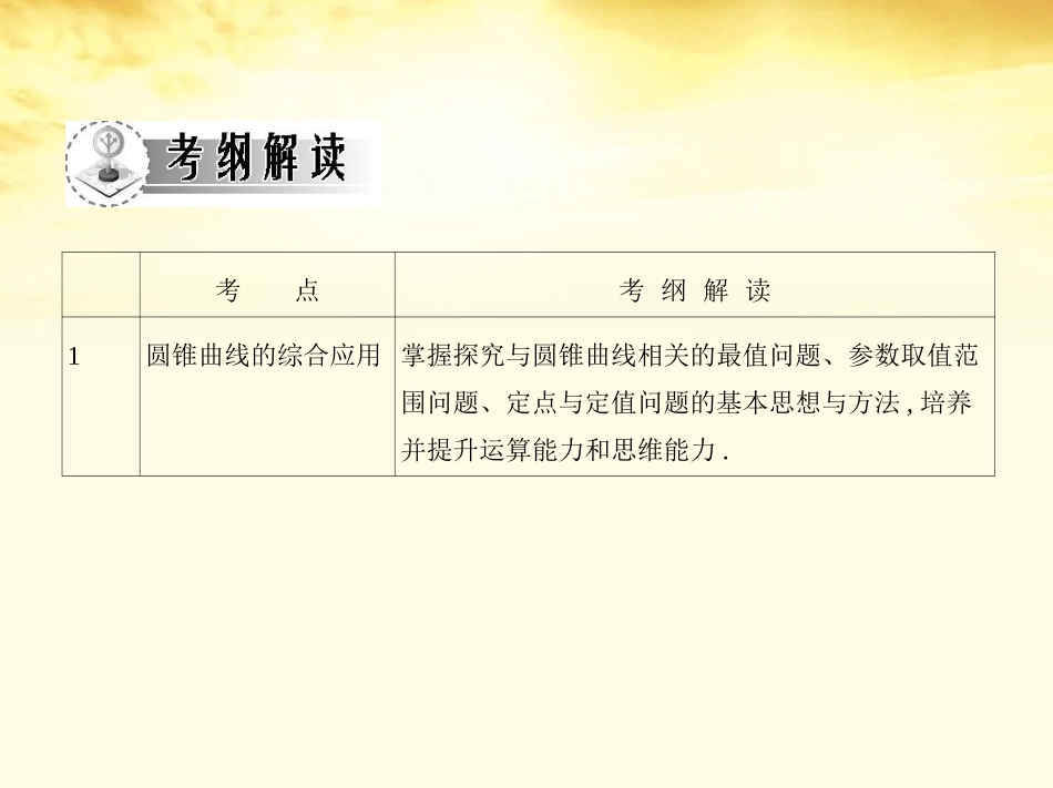高考数学一轮复习考案 8.5 圆锥曲线的综合应用课件 文 课件_第2页