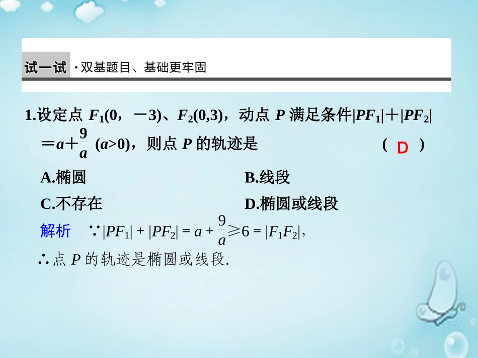 高中数学 椭圆及其标准方程(2)优质课件(选修1 1) 课件_第2页