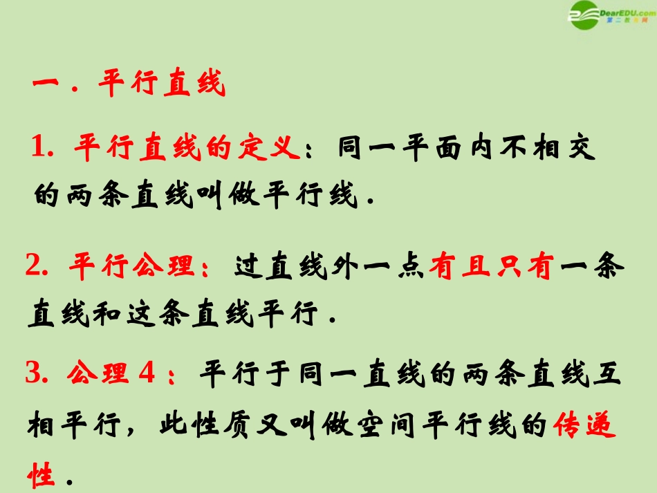 高中数学 122 空间中的平行关系1 课件 新人教B版必修2 课件_第2页