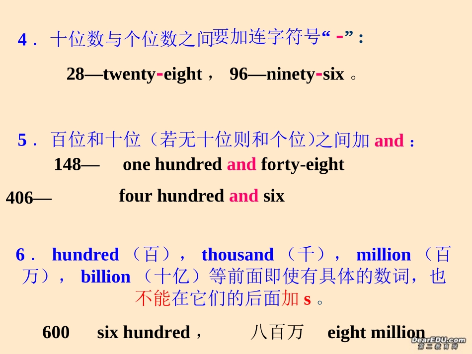 高二英语会考各专项复习课件 数词 课件_第3页