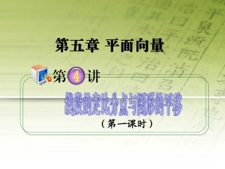 高考数学第1轮总复习 全国统编教材 5.4线段的定比分点与图形的平移(第1课时)课件 理 课件