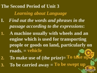 高中英语必修5 Unit3 Learning about language课件