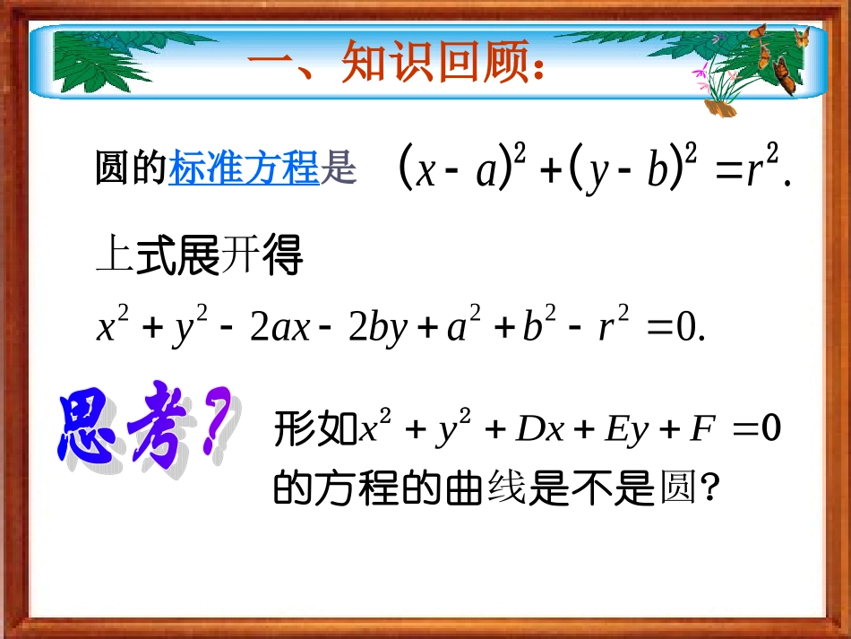 高二数学上 第七章 直线和圆的方程 ： 7.6圆的方程(二)课件_第2页