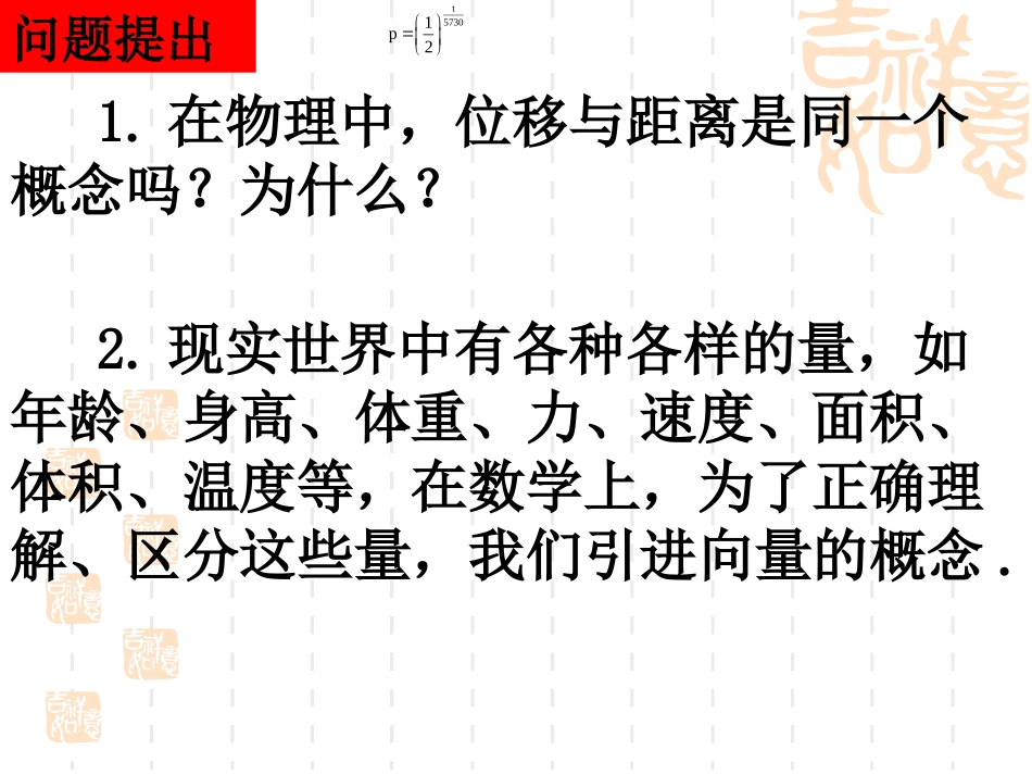 高中数学：211(平面向量背景及基本概念)课件(新人教A版必修4) 课件_第2页