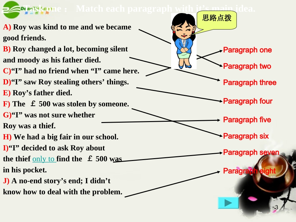 高中英语 Roy's story课件 外研版选修6 课件_第3页