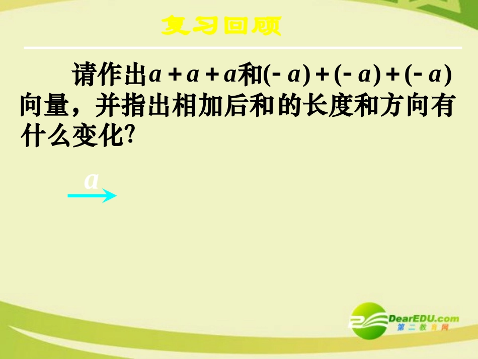 高中数学 223向量数乘运算及其几何意义一课件 新人教A版必修4 课件_第3页