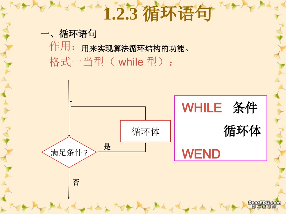 高二数学循环语句课件_第2页