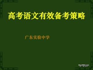 高考语文有效备考策略课件 新课标 人教版 课件