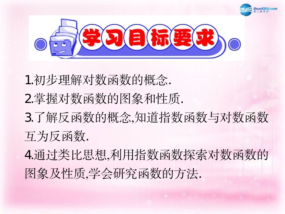 高中数学 222 对数函数的图像及性质(第一课时)课件 新人教A版必修1 课件_第3页