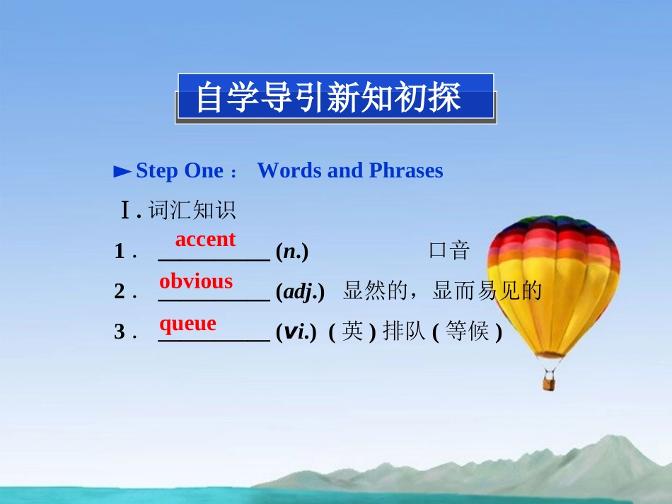 高中英语 Module1 SectionⅠ Introduction & Reading and Vocabulary Warming Up精品课件 外研版必修5 课件_第2页