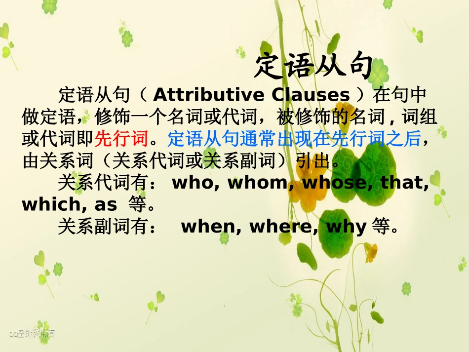 高三英语高考二轮专项复习：定语从句 课件_第2页