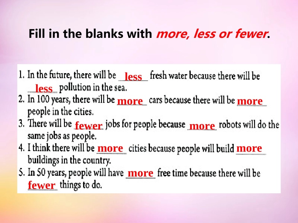 秋八年级英语上册 Unit 7 Will people have robots Section A(grammar focus 3c)课件 (新版)人教新目标版 课件_第3页