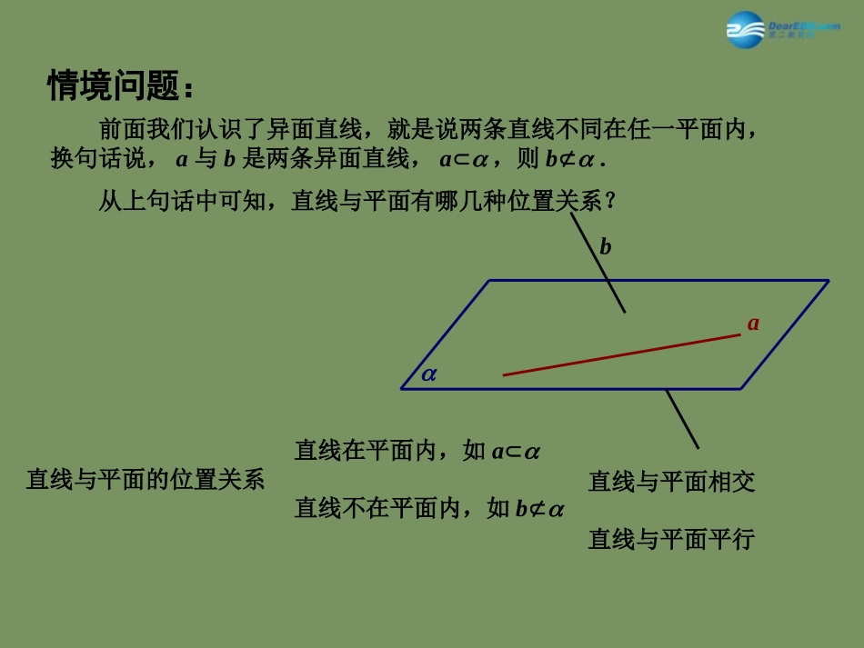 高中数学 123 直线与平面的位置关系(1)课件 苏教版必修2 课件_第2页