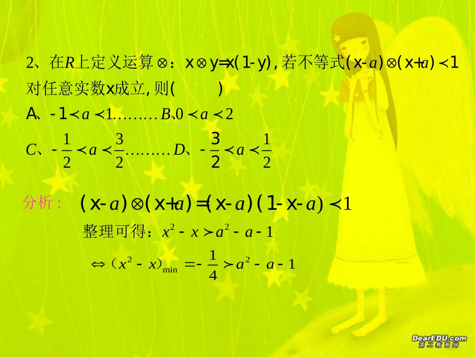 高三数学第二轮复习专用课件 不等式的综合应用 课件_第3页