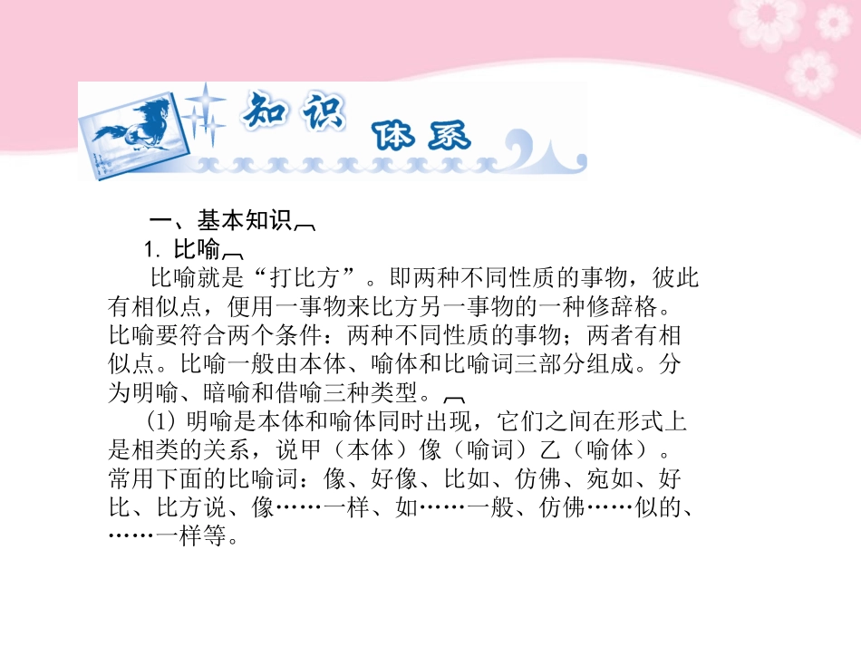 高考语文一轮复习 第一章基础知识 第8节 正确运用常见的修辞方法课件_第3页