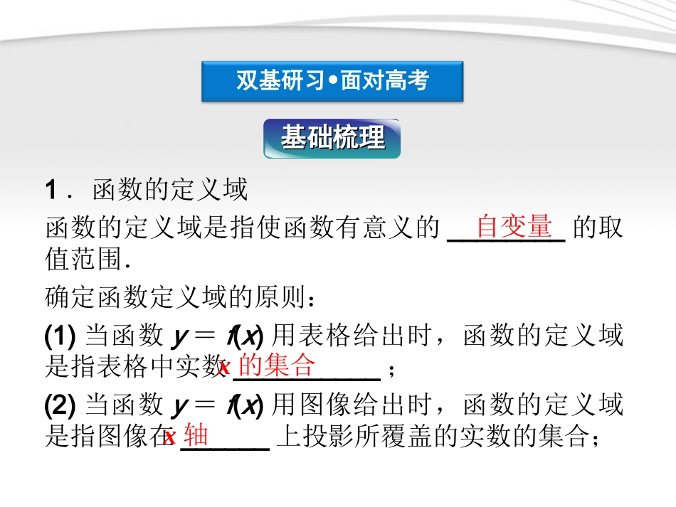 高考数学总复习 第2章§2.2函数的定义域与值域精品课件 理 北师大版 课件_第3页
