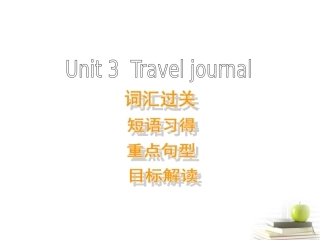 高中英语 Unit3 Travel journal-单元复习优质课件 新人教版必修1 课件