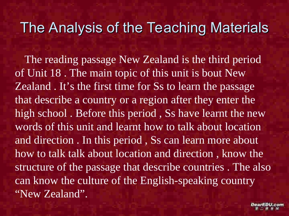 湖北省赤壁一中高一英语Unit18 New Zealand课件 新课标 人教版 课件_第2页