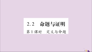 秋八年级数学上册 第2章 三角形 2.2 命题与证明 第1课时 定义与命题习题课件 (新版)湘教版 课件