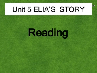 高中英语 Unit 5 ELIA S  STORY课件