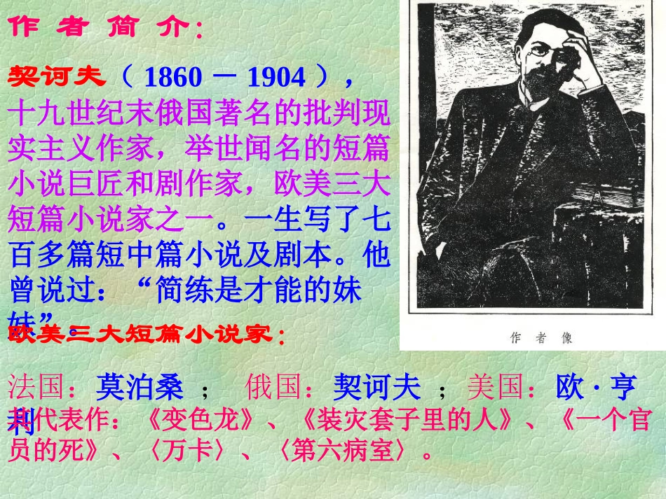 高中语文(装在套子里的人)课件人教版新课标必修1 课件_第2页