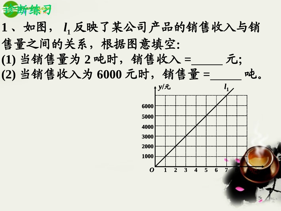 江西地区八年级数学上册 6.5 一次函数图象的应用(2)课件 北师大版 课件_第2页