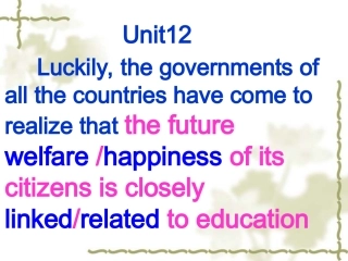 浙江地区高三英语Unit12 新课标 人教版 课件