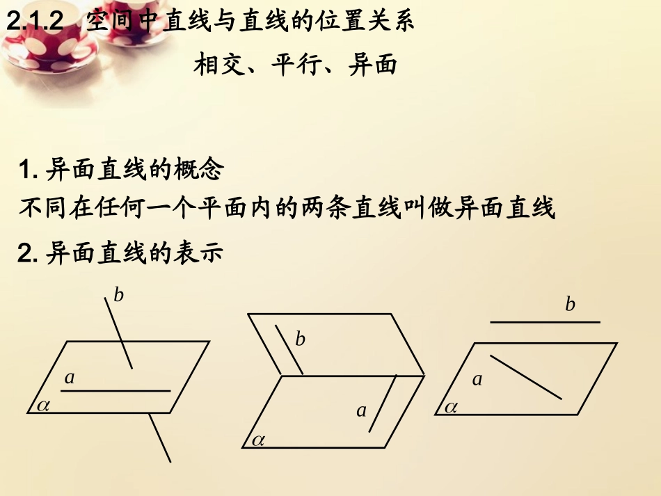 高中数学 212空间中直线与直线的位置关系课件 理 新人教A版必修2 课件_第3页