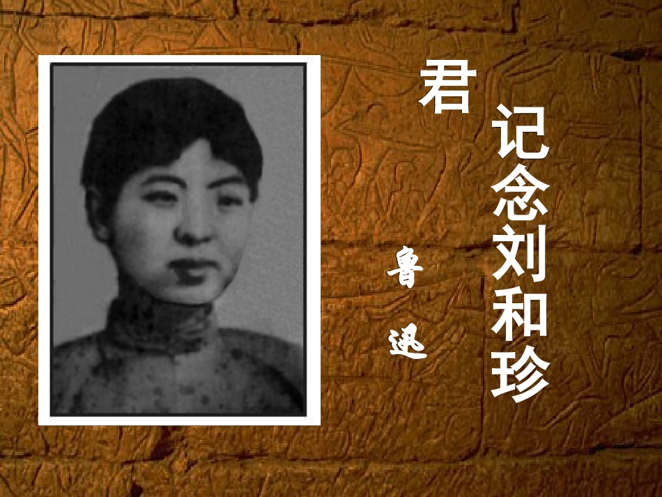高中语文 纪念刘和珍君课件 新人教版必修1 课件_第1页