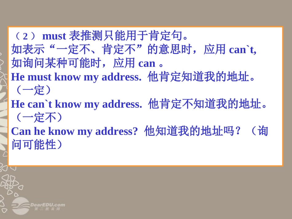 高考英语复习 情态动词4精品课件_第3页