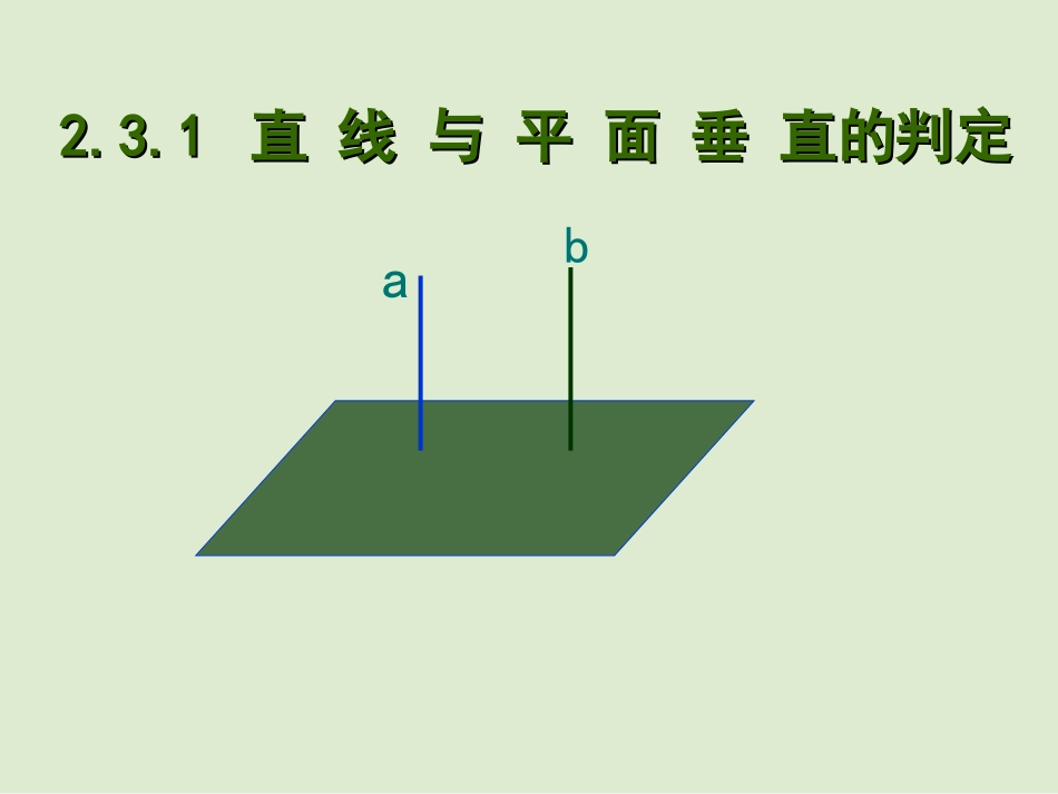 高中数学232直线和平面垂直判定课件新人教版 课件_第1页