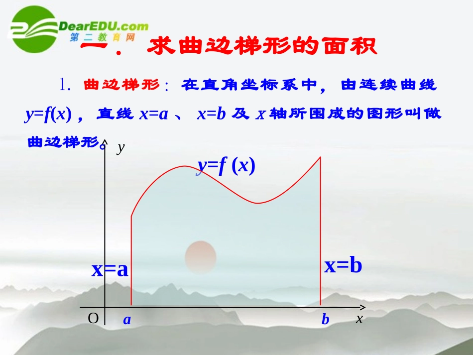 高中数学 151曲边梯形的面积课件 新人教A版选修2-2 课件_第2页