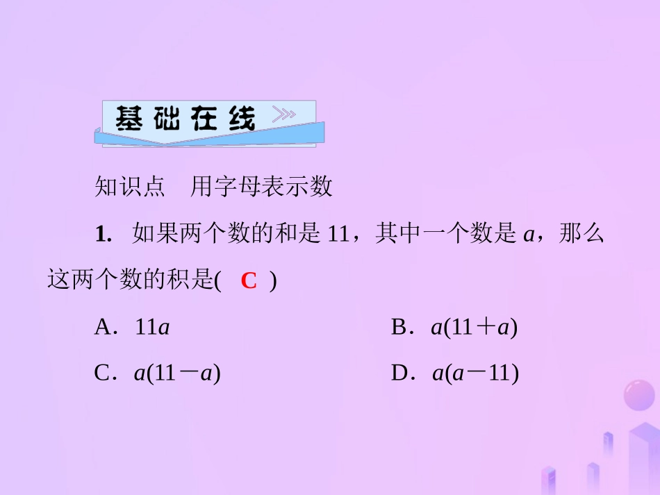 秋七年级数学上册 第3章 整式的加减 3.1 列代数式 第1课时 用字母表示数课件 (新版)华东师大版 课件_第3页